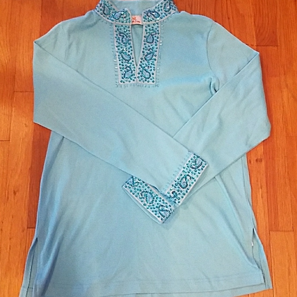 Quacker Factory Aqua Shirt